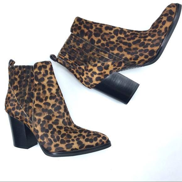 NWOT Marc Fisher Alva Leopard Genuine Leather Bootie - Picture 9 of 14
